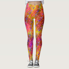 Mischung von Gelb, Rot, Orange, Lila und 3D oder D Leggings