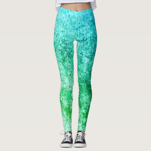 Mischung von grün und blau leuchtenden Farben Leggings