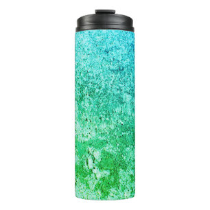 Mischung von grün und blau leuchtenden Farben Thermosbecher