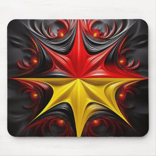 Mischung von Mandelbrot-Fraktal mit deutscher Flag Mousepad (Vorne)