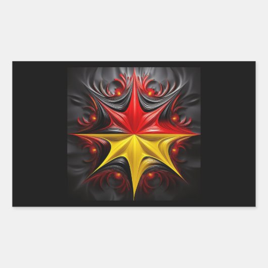 Mischung von Mandelbrot-Fraktal mit deutscher Flag Rechteckiger Aufkleber (Vorderseite)