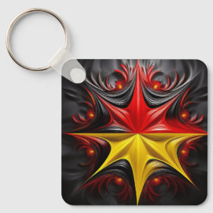 Mischung von Mandelbrot-Fraktal mit deutscher Flag Schlüsselanhänger