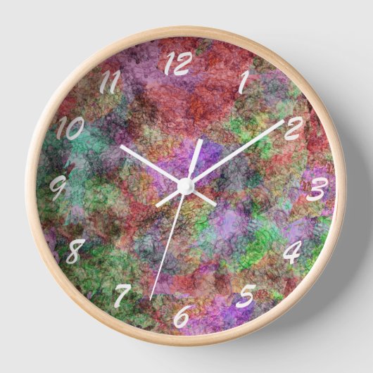 Mischung von Pastellfarben in Wirbel mit Squiggle  Uhr (Vorderseite)