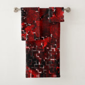 Mischung von roten Blütenblättern und roten Blüten Badhandtuch Set (Insitu)