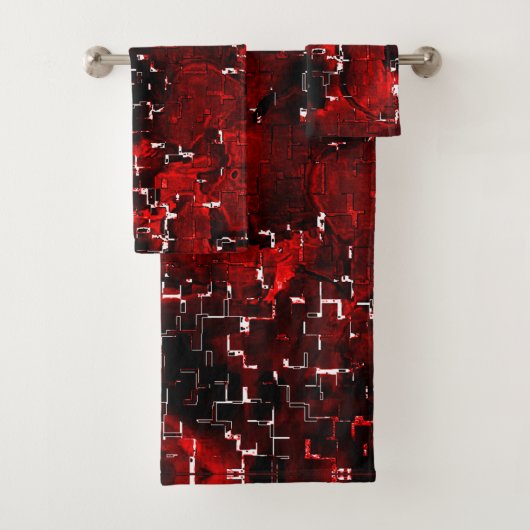 Mischung von roten Blütenblättern und roten Blüten Badhandtuch Set (Insitu)