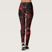 Mischung von roten Blütenblättern und roten Blüten Leggings (Rückseite)