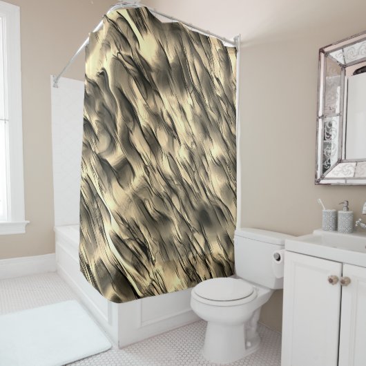 Mischung von undurchsichtigem und farbig-beigem ge duschvorhang (Beispiel)