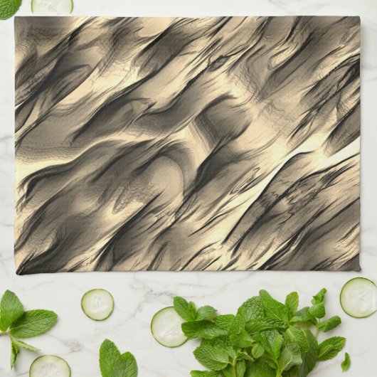 Mischung von undurchsichtigem und farbig-beigem ge geschirrtuch (Gefaltet)