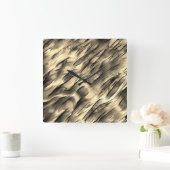 Mischung von undurchsichtigem und farbig-beigem ge quadratische wanduhr (Zuhause)