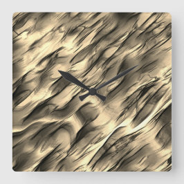 Mischung von undurchsichtigem und farbig-beigem ge quadratische wanduhr