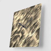 Mischung von undurchsichtigem und farbig-beigem ge quadratische wanduhr (Winkel)