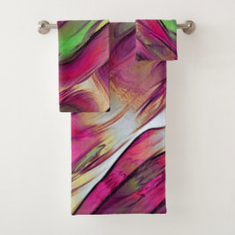 Mischung von undurchsichtigen, farbigen, grünen un badhandtuch set