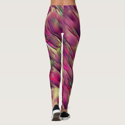 Mischung von undurchsichtigen, farbigen, grünen un leggings (Rückseite)