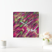 Mischung von undurchsichtigen, farbigen, grünen un quadratische wanduhr (Zuhause)