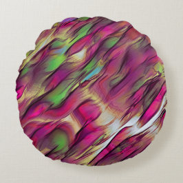 Mischung von undurchsichtigen, farbigen, grünen un rundes kissen