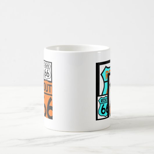 Mischungs-Schild-Schwarzes des Weg-66 Kaffeetasse (Mittel)