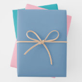 Mischverpackungsfolie Rosa - Blau - Aqua Geschenkpapier Set (Beispiel)