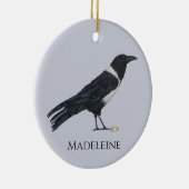 Mischvous Crow und Ring Keramik Ornament (Rechts)