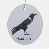 Mischvous Crow und Ring Keramik Ornament (Links)