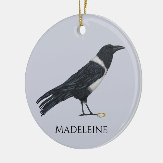 Mischvous Crow und Ring Keramik Ornament (Links)