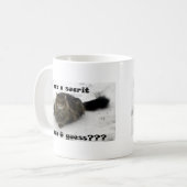 Mischvous Maine Coon im Schnee Kaffeetasse (Vorderseite Links)