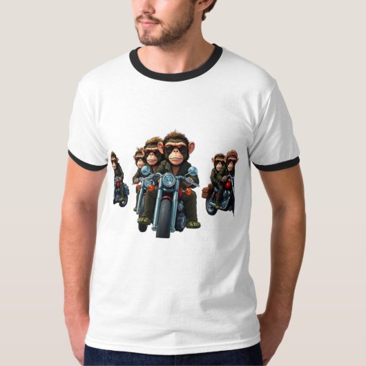 Mischvous-Monkey-Biker T-Shirt (Vorderseite)
