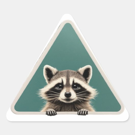 Mischvous Raccoon Artist (Triangle Aufkleber) Dreieckiger Aufkleber (Vorderseite)