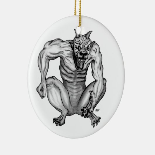 Mischwesen Troll Dämon Teufel Golem Gargoyle Keramikornament (Rechts)