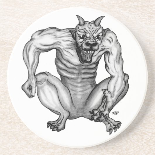 Mischwesen - Troll Teufel und Golem Getränkeuntersetzer (Vorne)