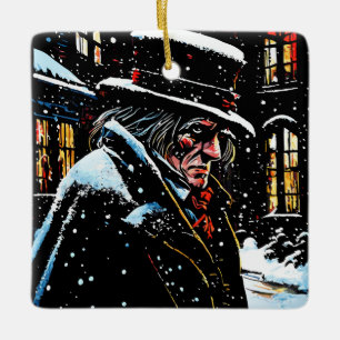Miser Mister Ebenezer Scrooge Viktorianische Weihn Keramikornament
