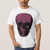 Miserabeler knallrosa Leopard-Druck-Schädel T-Shirt (Vorderseite)