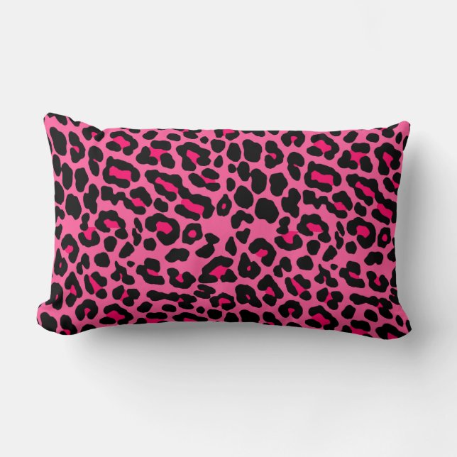 Miserabeler rosa Leopard-Druck Lendenkissen (Vorderseite)