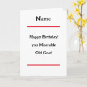 Miserable Goat Verse Happy Birthday Card Karte (Gelbe Blume)