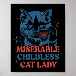 miserable katzenlose Frauen für Kamala Harris 2 Poster