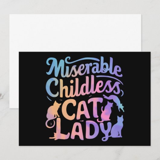 miserable katzenlose Lady Einladung (Vorne/Hinten)