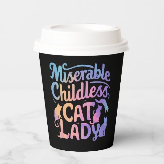 miserable katzenlose Lady Pappbecher (Vorderseite)