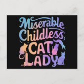 miserable katzenlose Lady Postkarte (Vorderseite)