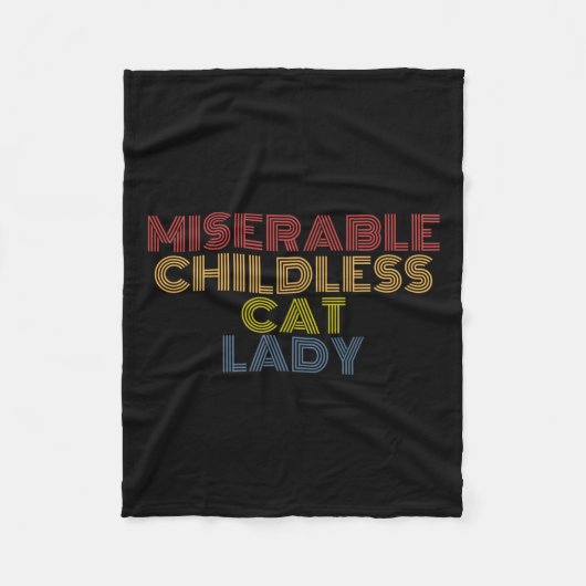 Miserable katzenlose Lady Retro Vintag Fleecedecke (Vorderseite)