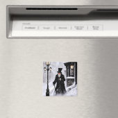 Miserly Ebenezer Scrooge Snowy Viktorianisch Stree Magnet (In Situ (Geschirrspüler))