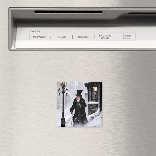 Miserly Ebenezer Scrooge Snowy Viktorianisch Stree Magnet (In Situ (Geschirrspüler))