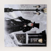 Miserly Ebenezer Scrooge Snowy Viktorianisch Stree Puzzle (Horizontal)