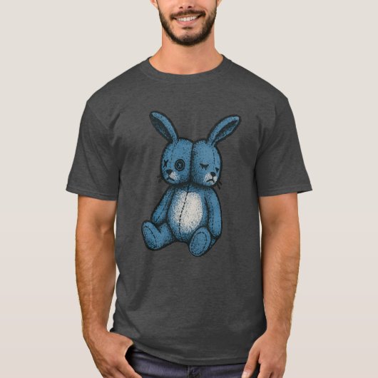 Misfit Blaues Plüschkaninchen T-Shirt (Vorderseite)