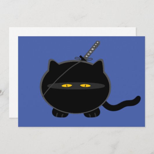 Misfit Ninja Cat Feiertagskarte (Vorne/Hinten)