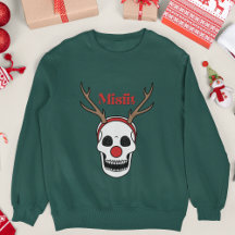 Misfit Red Nose Rentier Skull Weihnachten