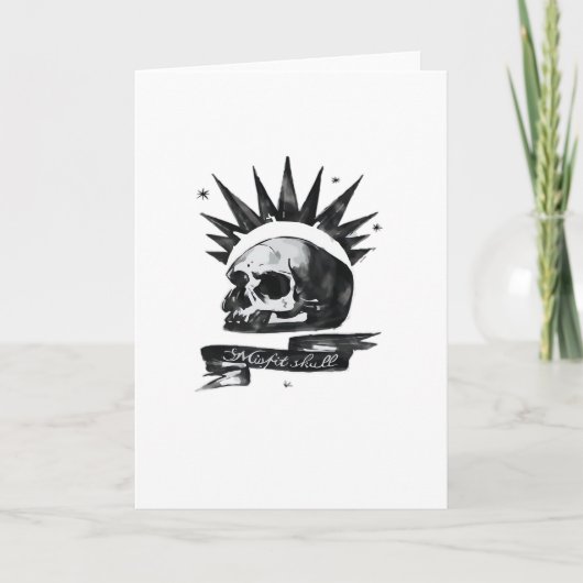 Misfit Skull Creative CharacteFolded Greeting Card Karte (Vorderseite)