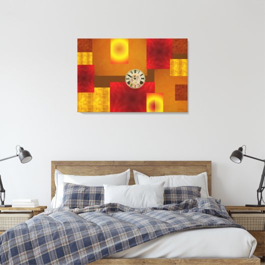 Mish Mosh Tick Tock Stretched Canvas Print Leinwanddruck (Insitu (Schlafzimmer))