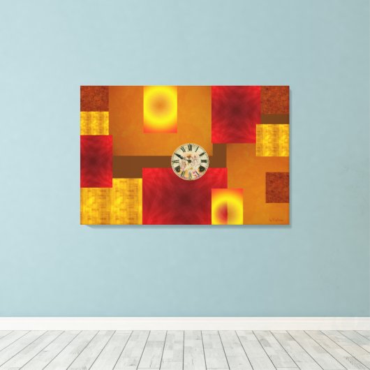 Mish Mosh Tick Tock Stretched Canvas Print Leinwanddruck (Insitu (Holzboden))