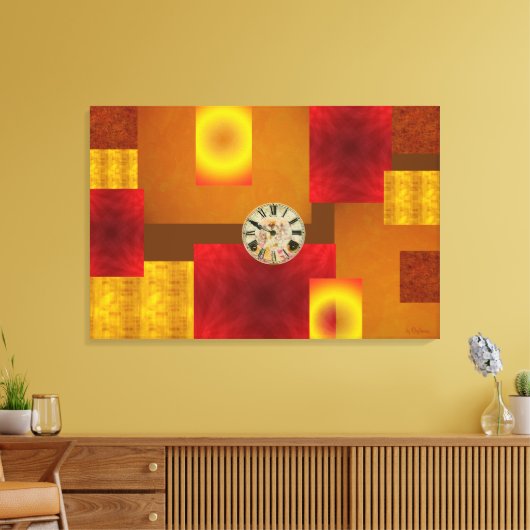 Mish Mosh Tick Tock Stretched Canvas Print Leinwanddruck (Insitu (Wohnzimmer))