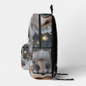 Misha - Ein flauschiger Leopard Bedruckter Rucksack (Rechts)