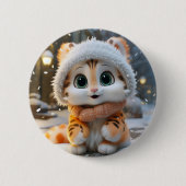 Misha - Ein flauschiger Leopard Button (Vorderseite)